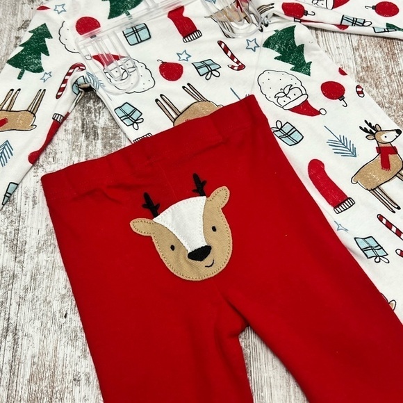 JUST One You Carter's 2 Piece Reindeer Christmas Print Outfit - Picture 4 of 9